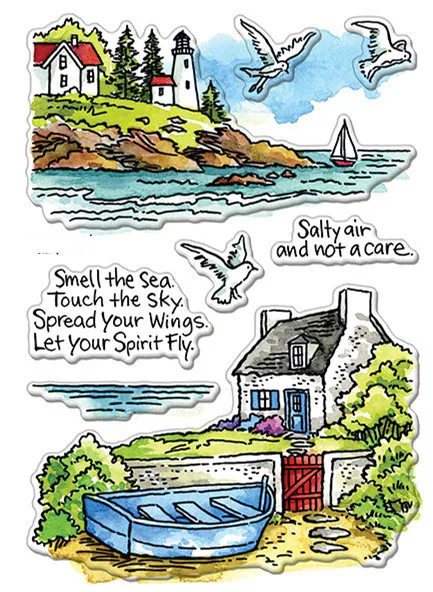 Штамп прозрачный для скрапбукинга в виде чайки 8 видов силиконовый каучук сделай