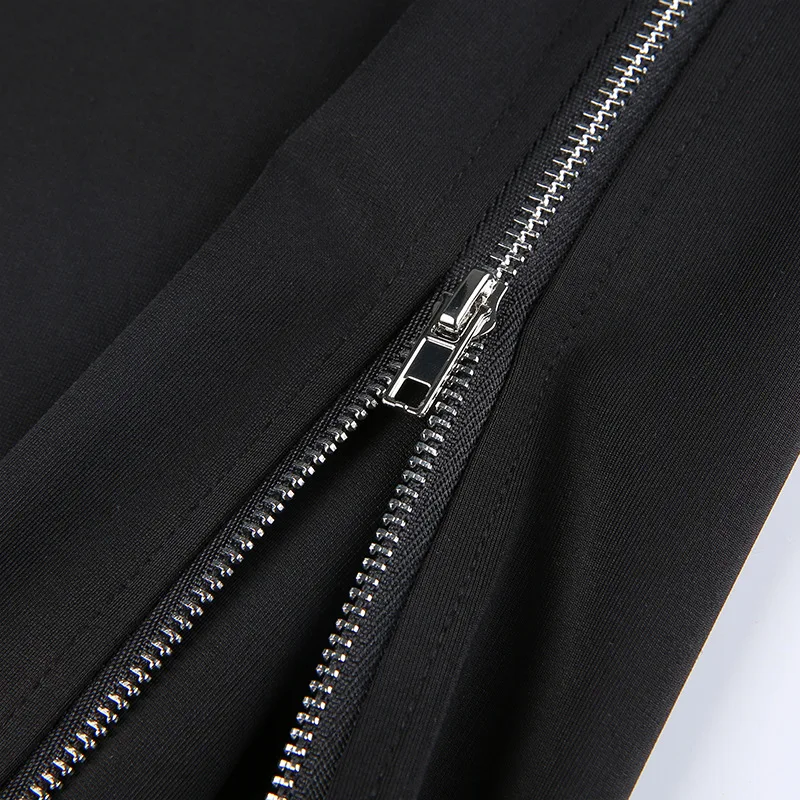 

Streetwear Side Zipper Flared Pants Women Summer Slim High Waist Y2K Black Pants Ladies Harajuku Pantalon Pour Femme