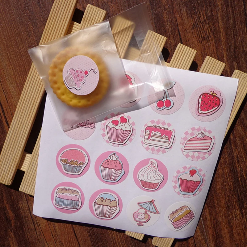 

160pcs/Set Cute Cup Cake Adhesive DIY Multifunction Christmas Sealing Sticker Packaging Sealing Label Sticker Gift Stickers