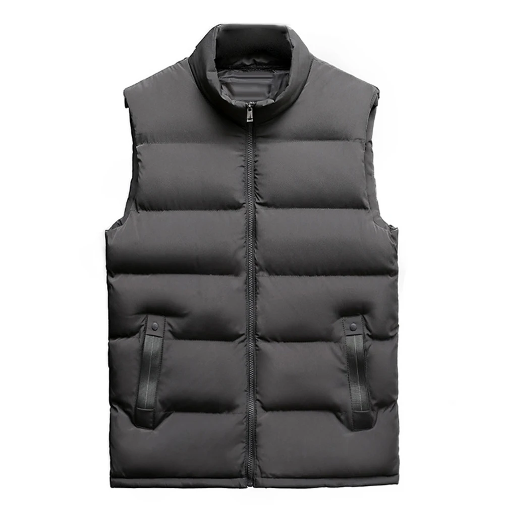 Жилет мужской повседневный на молнии теплая Толстая хлопковая безрукавка с