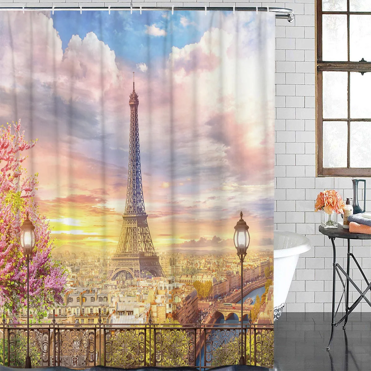 Париж Франция архитектурное Искусство Европейский узор занавески для душа