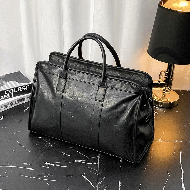 

Business Trip Top-Handle Bags Men Leather Messenger Shoulder Bag Men Large Capacity Travel Handbag Bag Briefcase Male Totes Bag