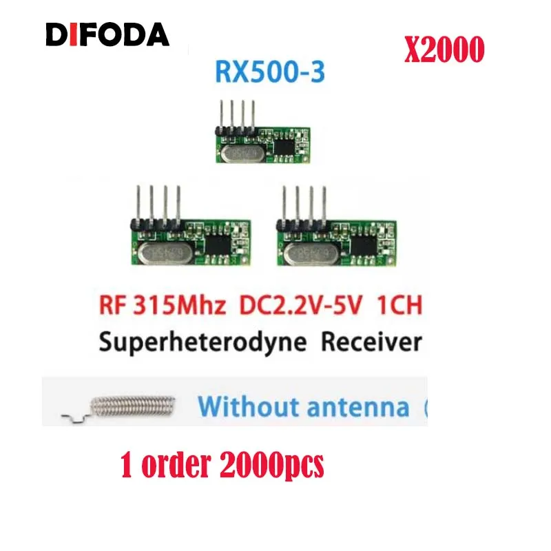 2000 шт. RF 433 МГц Супергетеродинный приемник беспроводное реле DC 1CH ASK/OOK модуль к MCU/ARM DIFODA UNO 433,92 МГц пульт дистанционного управления