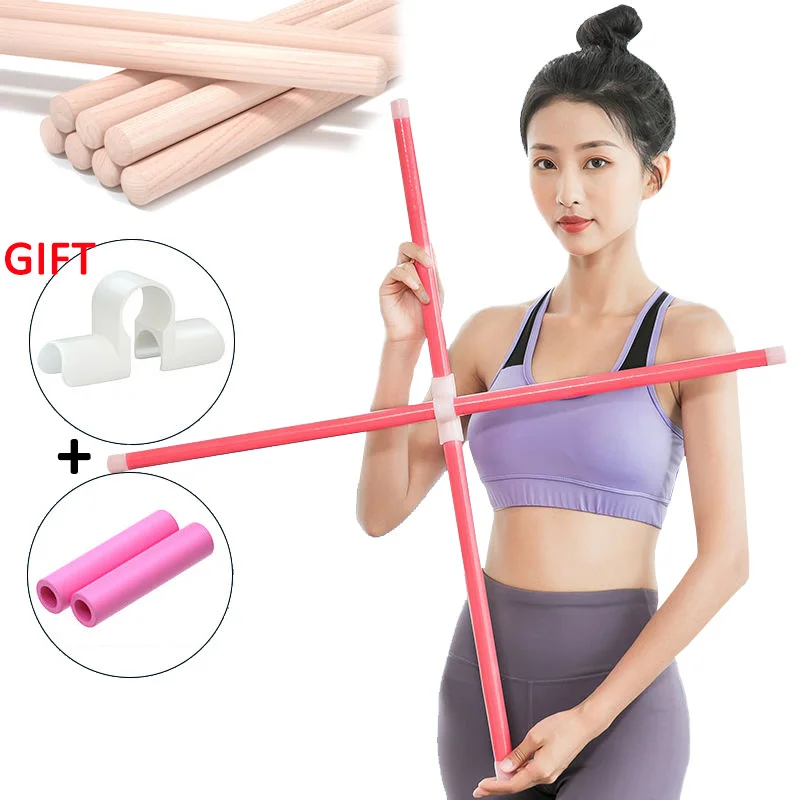 Open Back Stick Shape Wooden Humpback Cross Correction Artifact Yoga Practice Shoulder Beauty Equipment | Спорт и развлечения