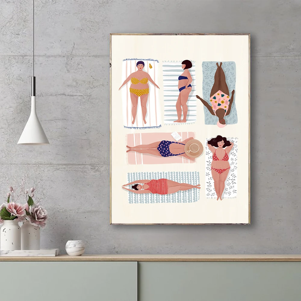 

Постер Женский на холсте, Пляжная богиня, принт тела, принт на лето, картина на стену, для гостиной, домашний декор