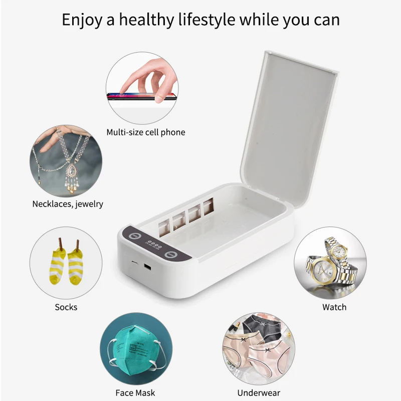 WAKYME UVC Sterilizer Germicidal UV Lamp USB Disinfector Ultraviolet Disinfection Box Light for Face Mask Jewelry Watch Phone | Лампы и