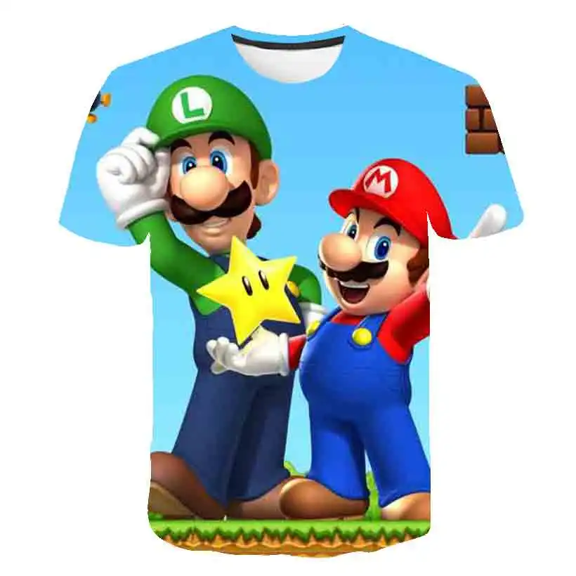 

3D printed summer boy/girl sonic hedgehogs and super Mario cartoon t-shirts for kids short-sleeved t-shirts for kids casual wear