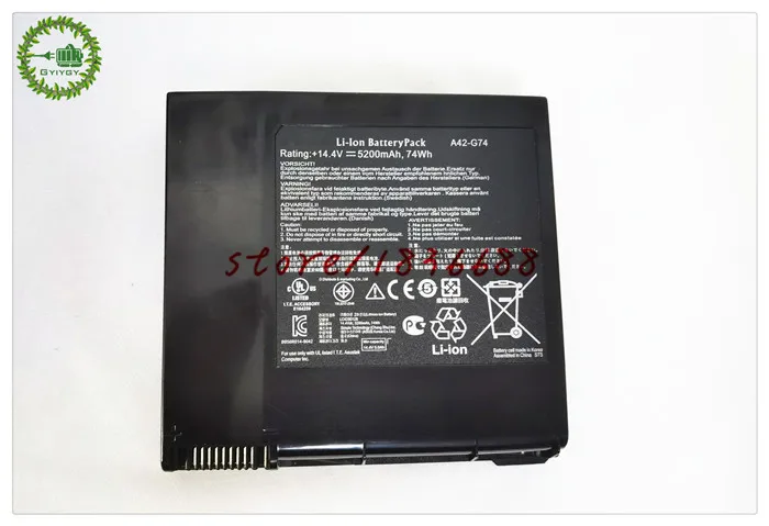 Аккумулятор GYIYGY 5200 мач 8 ячеек 14 4 в для ноутбука ASUS G74 G74J G74JH G74S G74SW G74SX|battery for asus|8