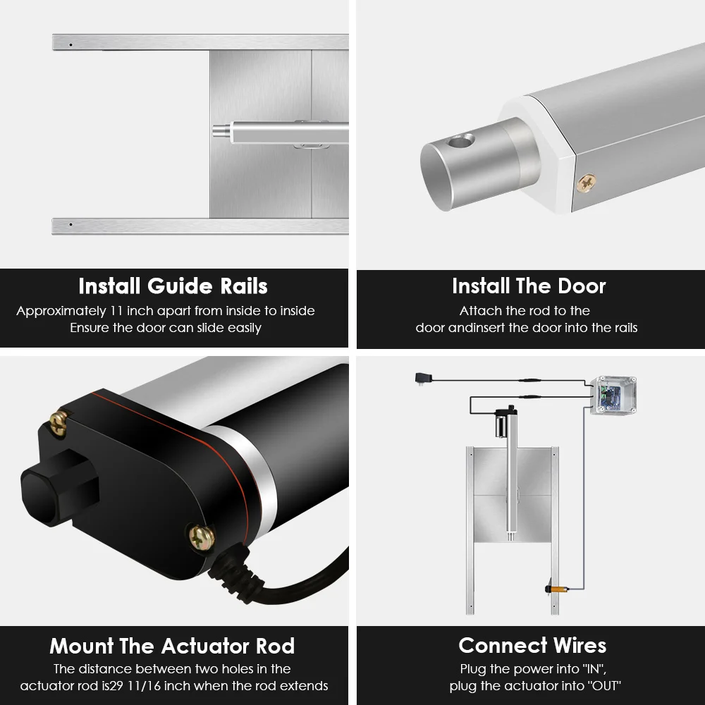 

Automatic Chicken Door Coop Opener Kit Rainproof Outdoor Timer Controller Actuator Motor Poultry Farm Accessories