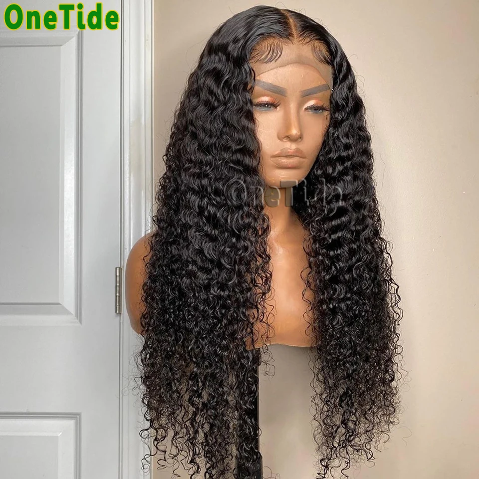 30 Inch Kinky Curly Human Hair Wig Brazilian Lace Frontal Human Hair Wigs For Women Pre Plucked Deep Curly Lace Closure Wig