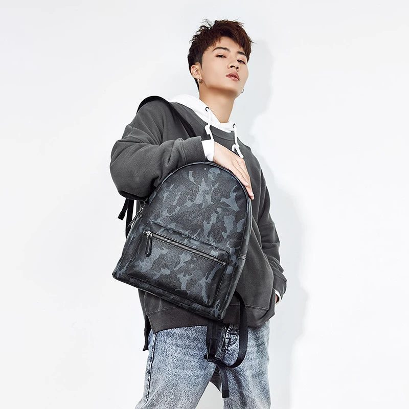 VLLICON/кожаный модный камуфляжный рюкзак дорожная сумка для хранения 14 дюймов