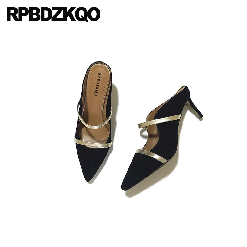 Черные осенние Размеры Размер 33 замша 3 дюйма женские туфли лодочки обувь из