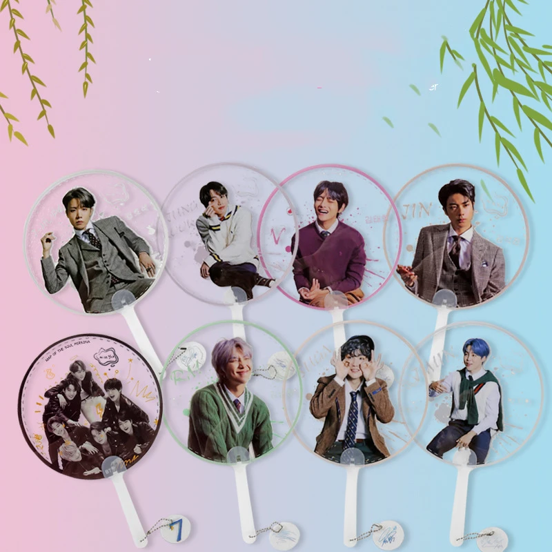 

Kpop Wholesale Bangtan Boys Map Of The Soul 7 Concert Printed Hand Fan Transparent PVC Plastic Fan Album Fans Toy Gift Collect