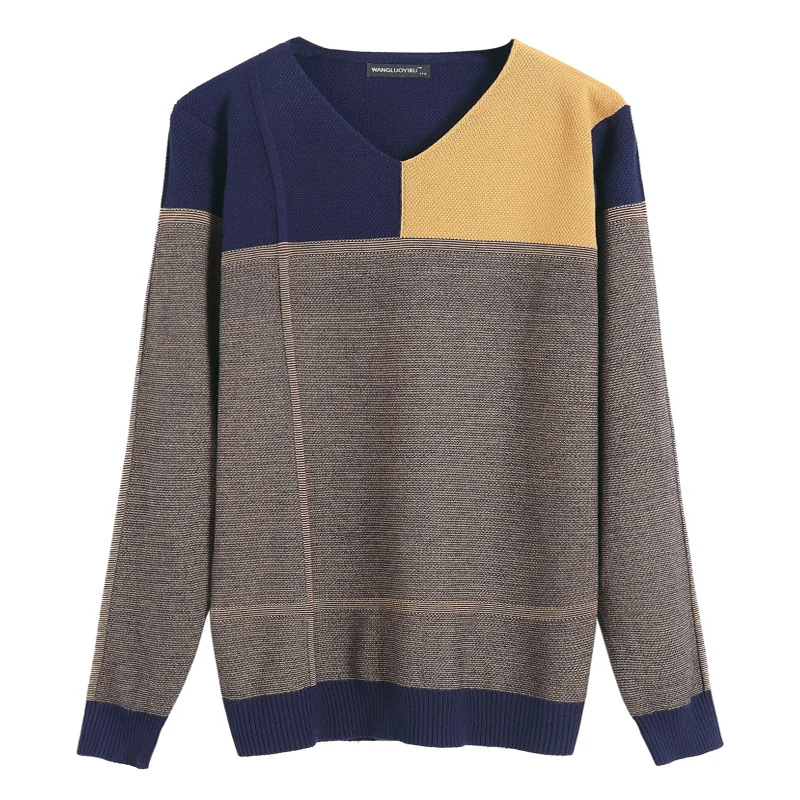 Корейский модный мужской брендовый свитер 2020 деловой для отдыха пуловер с V