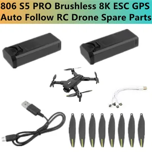 806 S5 PRO Brushless 8K ESC 3-Axis Gimbal GPS Auto Follow RC Quadcopter Drone Spare Part 7.4V 3800MAH Battery/Propeller/USB Line