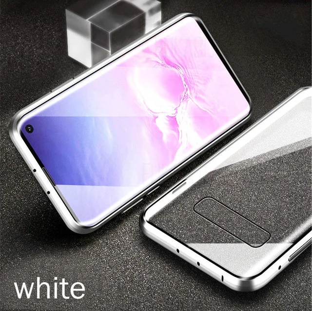 silver 360 Полный Чехол передняя металлическая рамка+ Задняя стеклянная Магнитная откидная крышка чехол для samsung Galaxy A20 A30 A50 A70 чехол на 30 70 50 a20 - Цвет: silver
