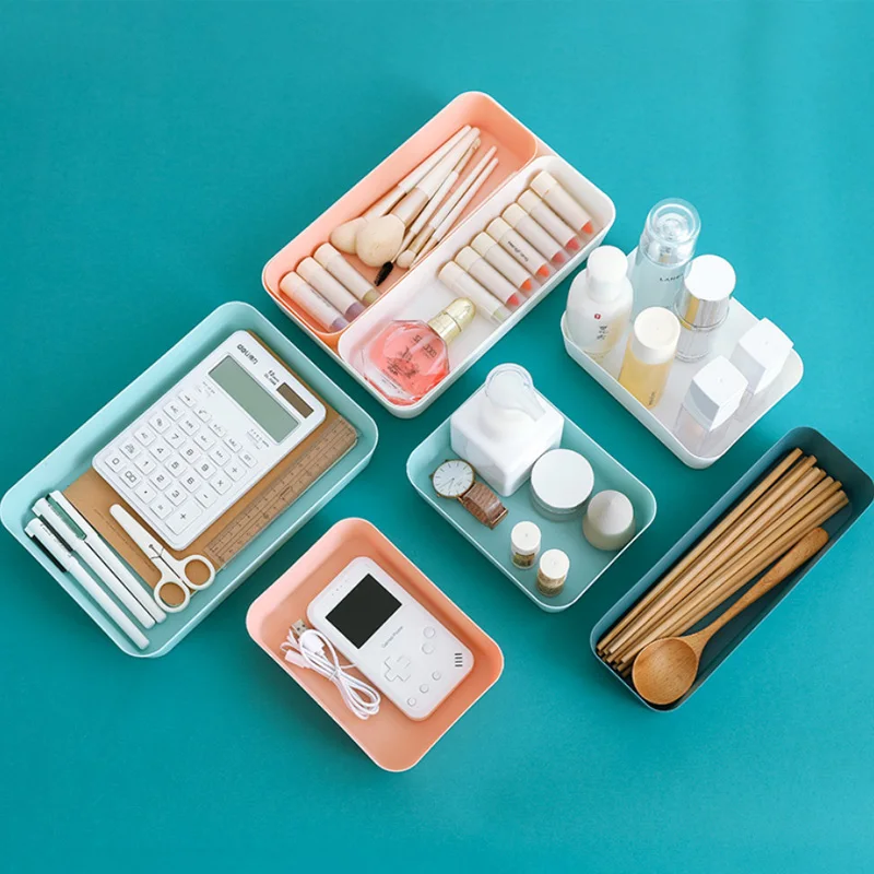 Пластиковый ящик стиль для хранения Лоток Прямоугольный косметический