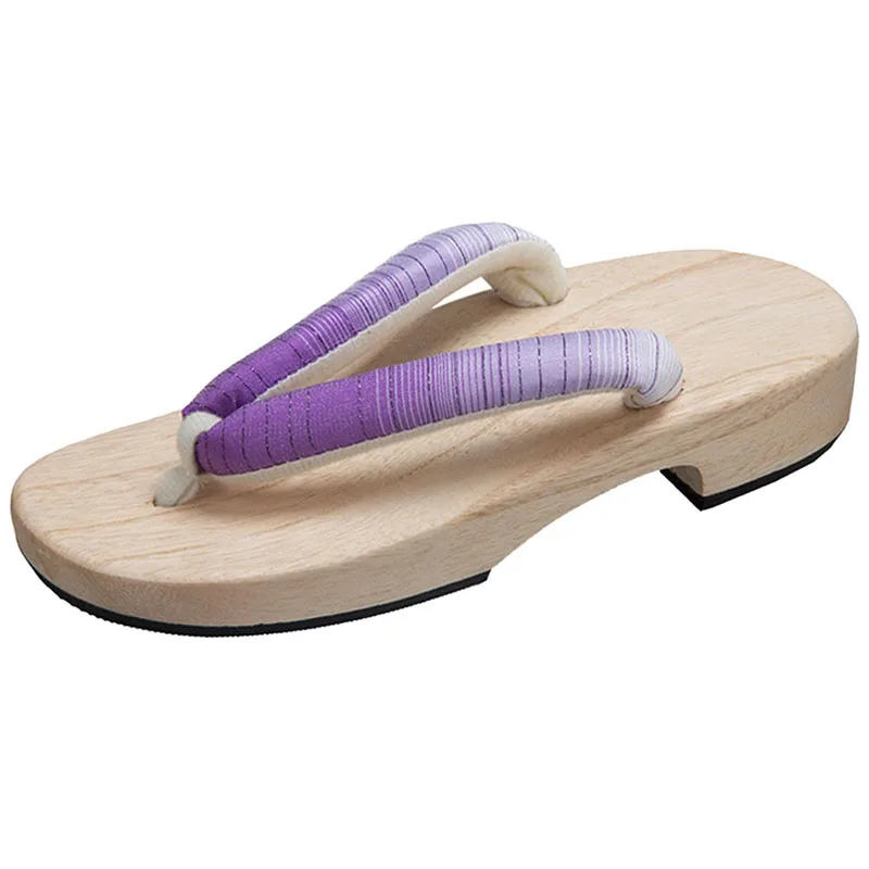 style 1 Purple Японские сандалии гэта деревянные женские босоножки Вьетнамки аниме Косплэй тапочки сандалии «гэта» Сабо шлепанцы; шлепанцы без задника с открытыми пальцами тапочки paulownia - Color: style 1 Purple