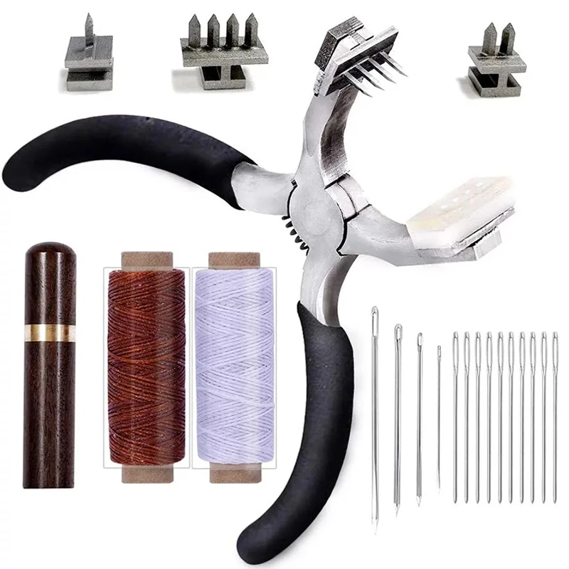 Перфоратор для швов Imzay бесшумные Ручные плоскогубцы кожи с кожаной иглой чехол