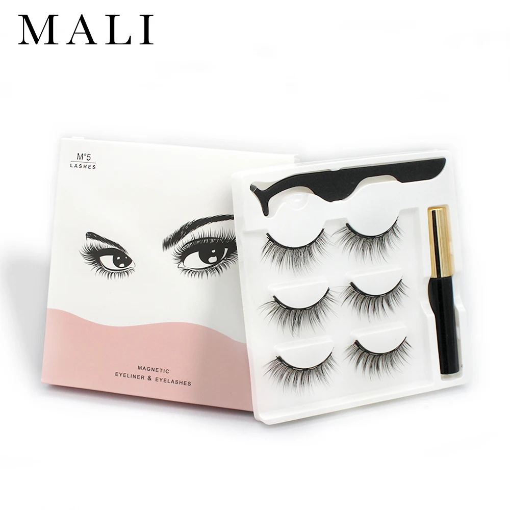 Магнитные ресницы подводка для глаз Плойка ресниц Набор 5 магнитные натуральные