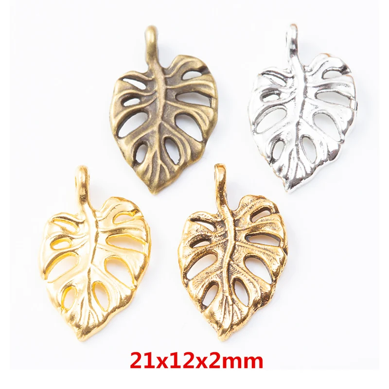50 шт. винтажные Листья Подвески DIY браслет ожерелье ювелирные изделия Аксессуары