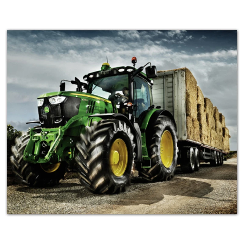 

5D DIY Diamond Painting Full Square Green Tractor Truck Diamond Embroidery Picture Cross Stitch Mosaic Home Decor Gift
