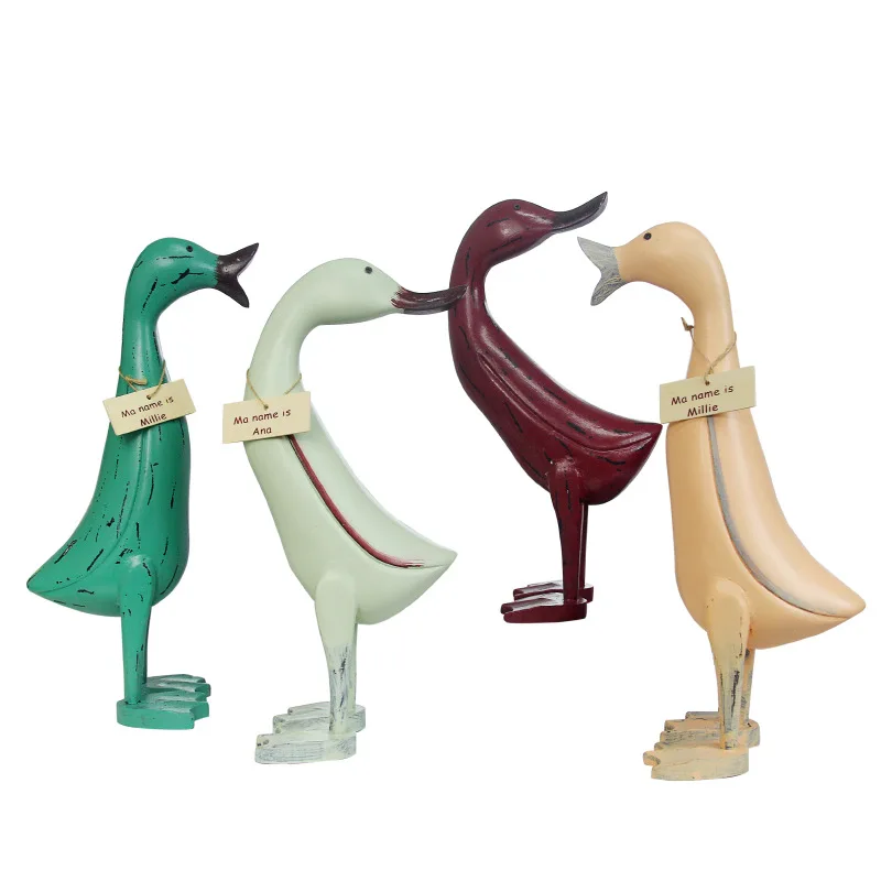 [VIP] ремесла из скандинавской сосны ручная резная окрашенная утка скульптура