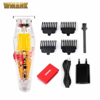 wmark new ng 202 transparent style detail trimmer professional rechargeable clipper 6500 rpm with 1400 battery