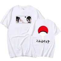 japanese anime naruto blouse ladies surrounding round neck loose casual t shirt couple cotton short sleeves hoodie