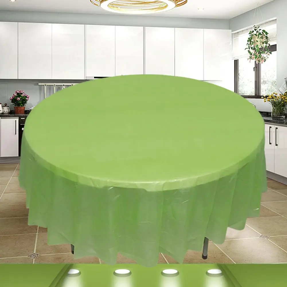 

80% HOT SALE 84 Inch Round Tablecloth Simple Disposable PE Waterproof Thicker Table Cover Fabric for Home Decor