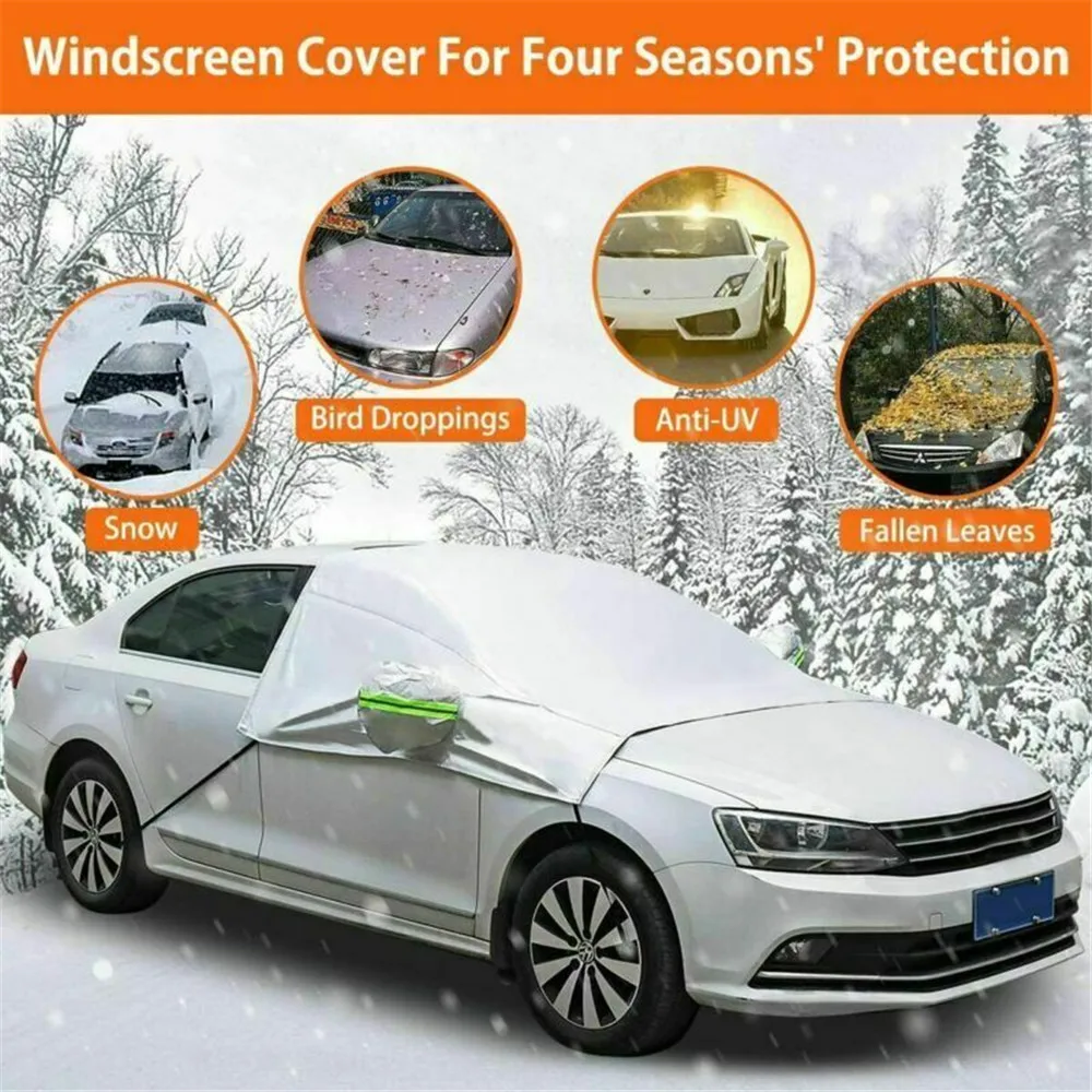 

Universal Car Front Window Windscreen Covers Sunshade Snow Uv Ice Shield Heat Protection Dustproof For Windshield Winter Summer