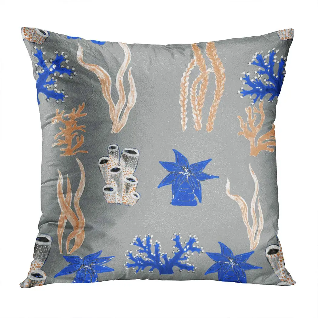 

Throw Pillow Cover Square 18x18 Inch Watercolor Seamless Pattern Corals Exotic Summer Cushion Home Sofa Decor Hidden Zipper