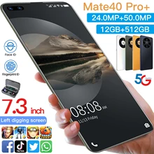New Mate40 Pro Original Global Version Mobile Phone 7.3Inch 12GB 512GB Smartphone Fingerprint Unlock Face Recognition CellPhones (3)