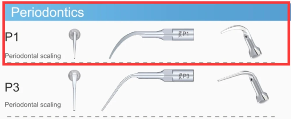 

5 pcs scaling tips handpiece P1 Original woodpecker Dental Ultrasonic Scaler Tips