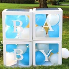 Прозрачная коробка для воздушных шаров, 12 дюймов, буквенный куб, дизайн имени на заказ, для девочек на 1-й день рождения, свадьбу, вечеринку, Декор