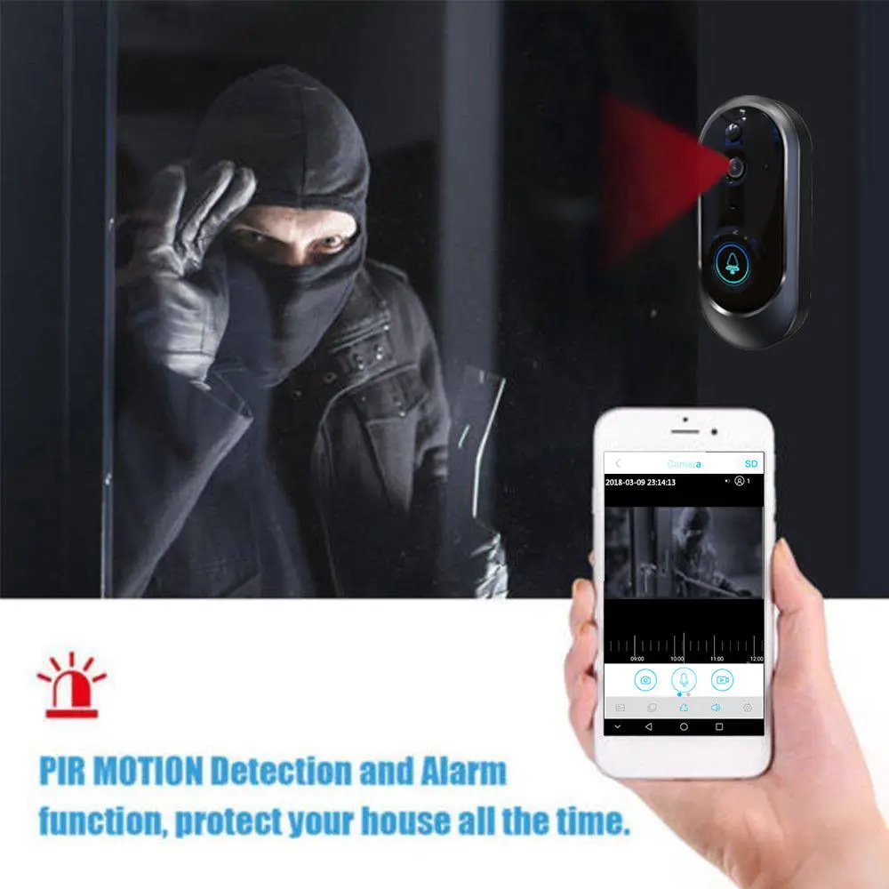 Беспроводная камера Wi-Fi для дверного звонка Smart ip видеосвязь Видео дверной телефон дверной звонок для квартиры ИК-сигнализация беспроводная камера безопасности