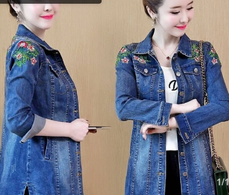 

Ladies denim Flowers clothes Long Sleeve Oversized Tops Clothing Hip Hop Brand Pullovers Fashion 2021 Autumn Male K-pop