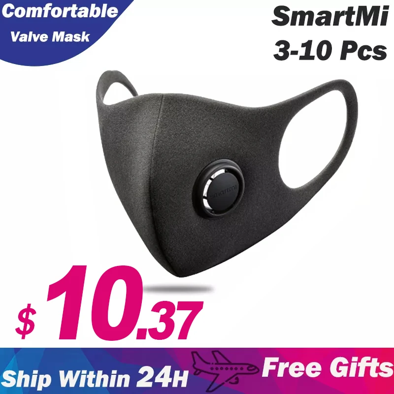 Маска Xiaomi Smartmi с защитой от смога удобная защитная маска из ТПУ фильтрующая тушь