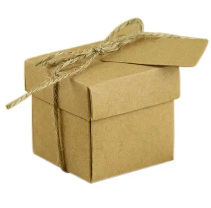 

DIY Wedding Favors and Gifts Box Kraft Paper Bag with Hemp Rope Cand box for Wedding Decorations Event Party Supplies