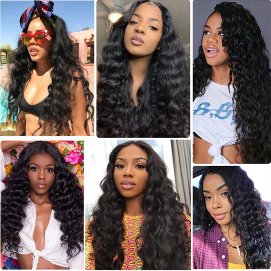 Бразильские свободные волнистые 3 пряди с кружевной застежкой человеческих