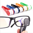 Мини очки руб двусторонняя щетка для очков многофункциональное, микрофибра очки чистого Портативный Ткань для очистки инструменты 5 цветов