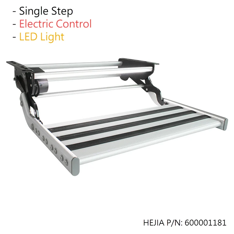 

HEYRV High Strength Anti-slip Electric Control Single Step with LED Light Folding Camper Trailer Caravan RV Electric Steps