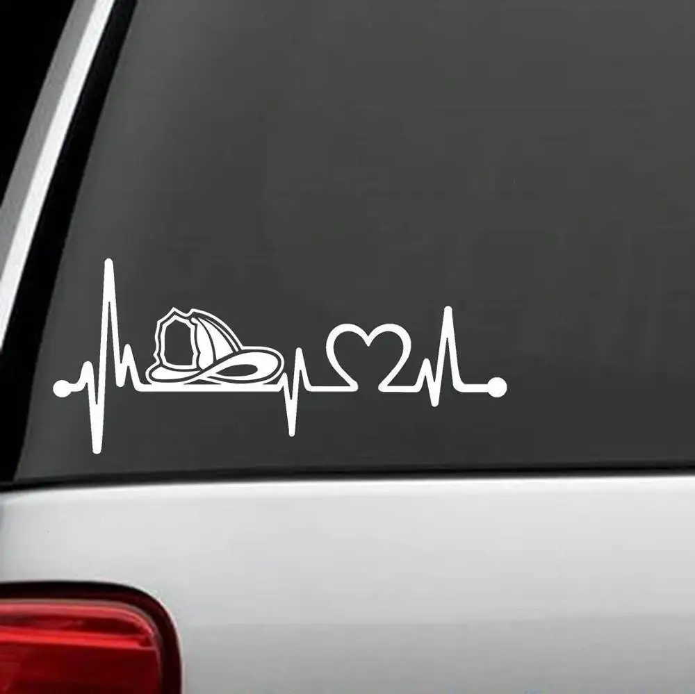 

LKT 6inch Firefighter Helmet Heartbeat Lifeline Monitor Car Sticker Decal 911