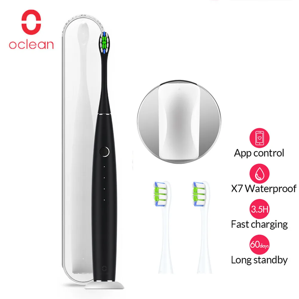 Oclean одна электрическая зубная щетка набор с 4 щетками+ 1 настенный держатель приложение управление перезаряжаемая зубная щетка для дома
