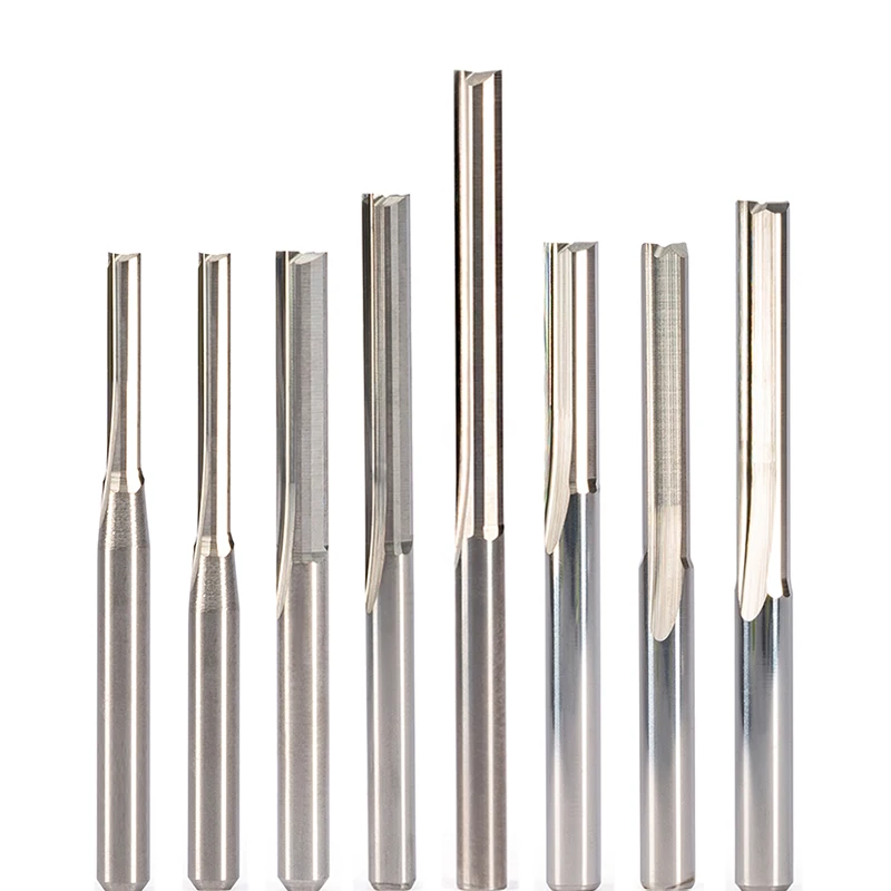 5pcs 3.175mm SHK Two Flutes Straight Wood End Mill Carving Tool Double CNC Router Bits Slotting Engraving Milling Cutters | Инструменты