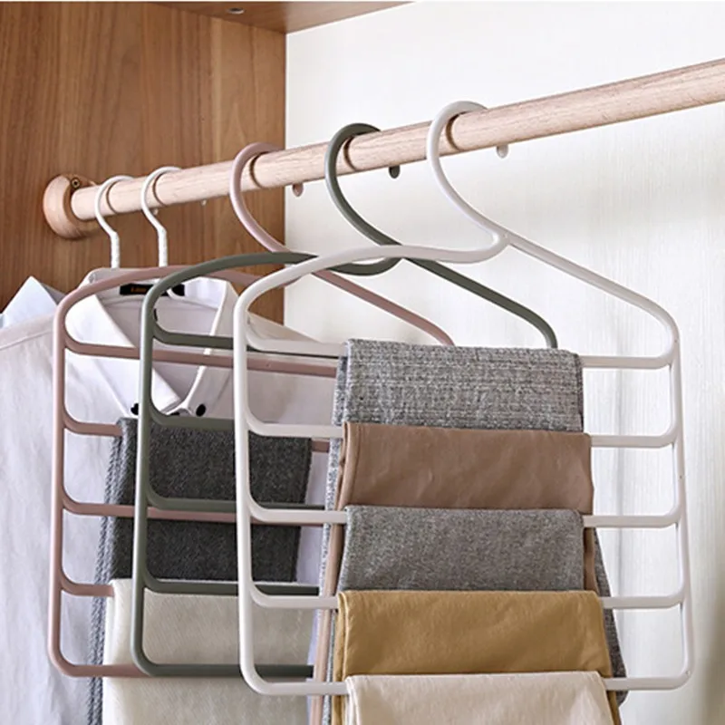 

Holders Non Slip Pants MultiFunctional Saver Tie Scarf Rack 5 Layer Storage Hangers Towel Adult Silk Clothes Organizer Space