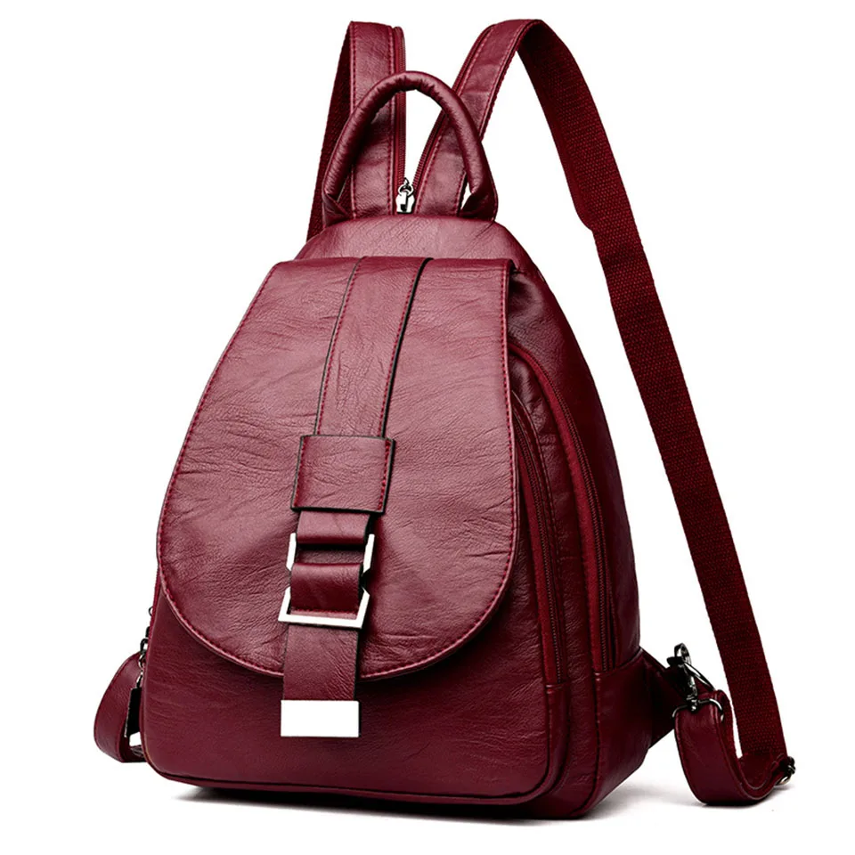 Autumn Leather Backpack Women Fashion Designer School Bags For Girls Teenager Waterproof Travel Backpack Rucksack Mochila Mujer