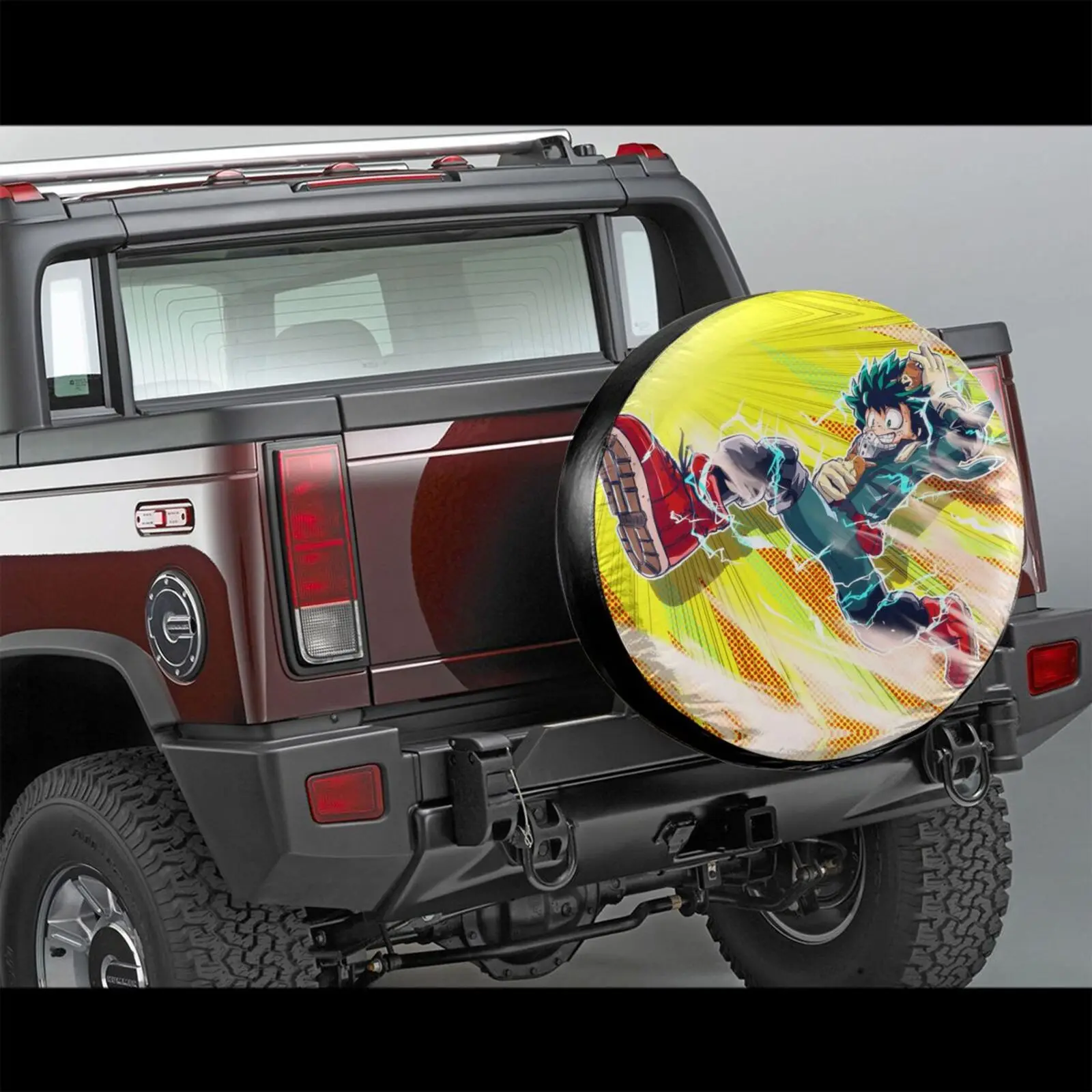 

Бесплатная доставка, аксессуары для аниме-шин, 16-дюймовый чехол для запасных шин с принтом на заказ, мой герой академия, универсальный, подхо...