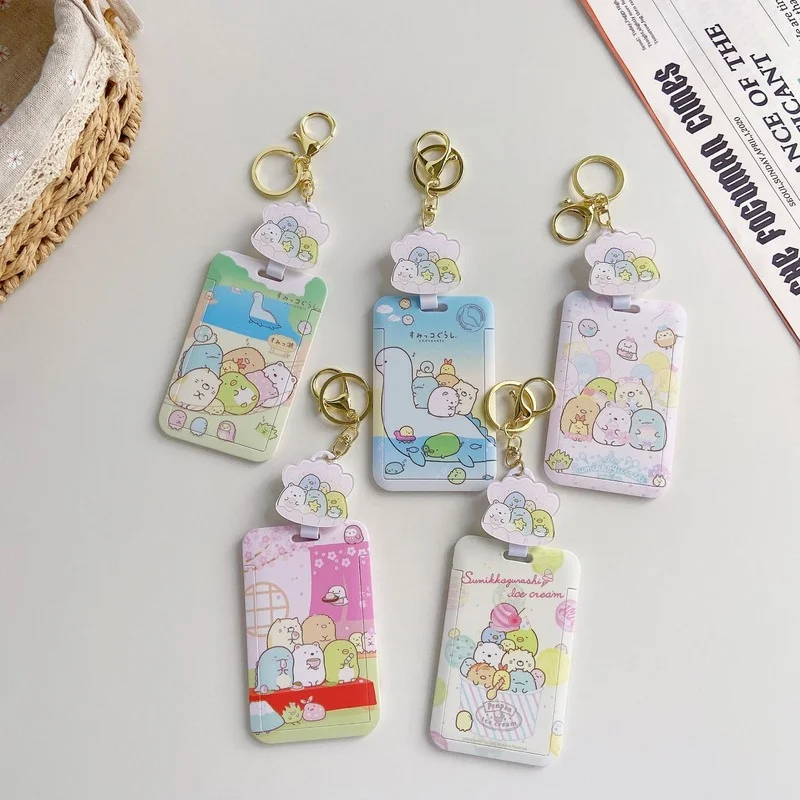 

1 Pcs Lovely Japan Anime Sumikko Gurashi PVC Card Cases Keychains Badge Bus ID Cards Holders Pendant Keyrings Figure Toys Gifts