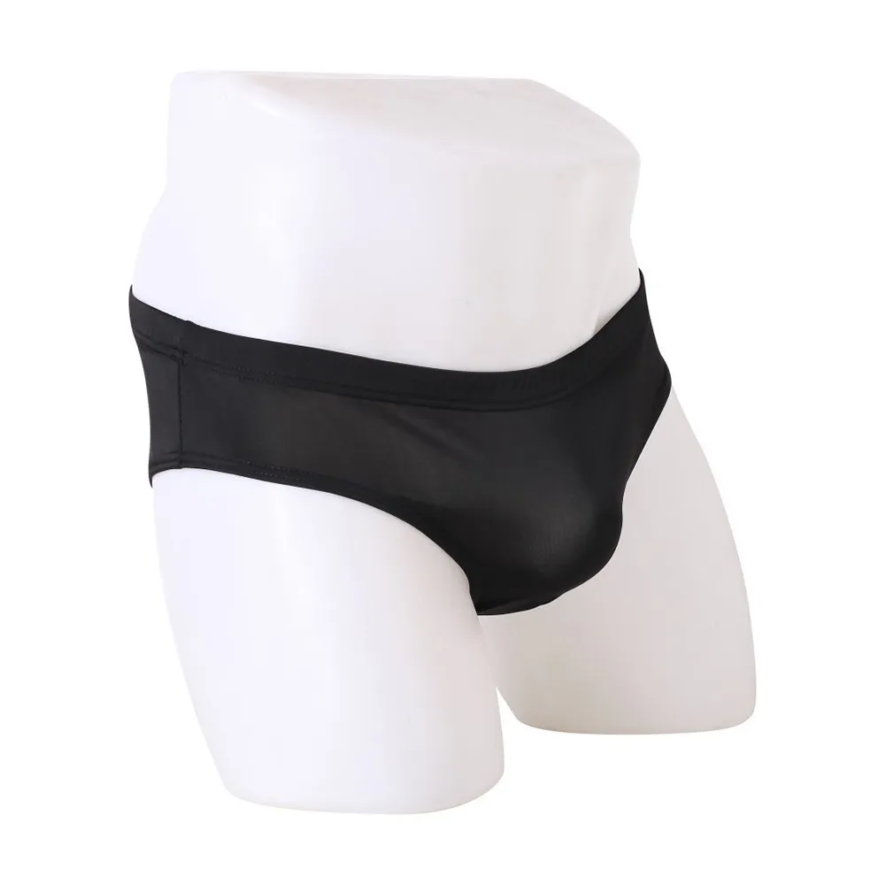 

Men Fashion Comfortable Breathable Low-Waist Sexy Artificial Silk Briefs Panties Men's Translucent Underwear Breathable Low Wais